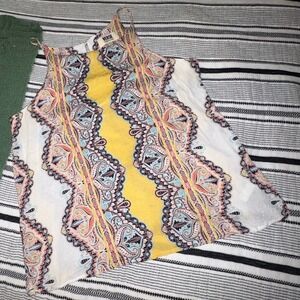 Verse Tank Top Multicolor Paisley Sleeveless‎ Casual Blouse